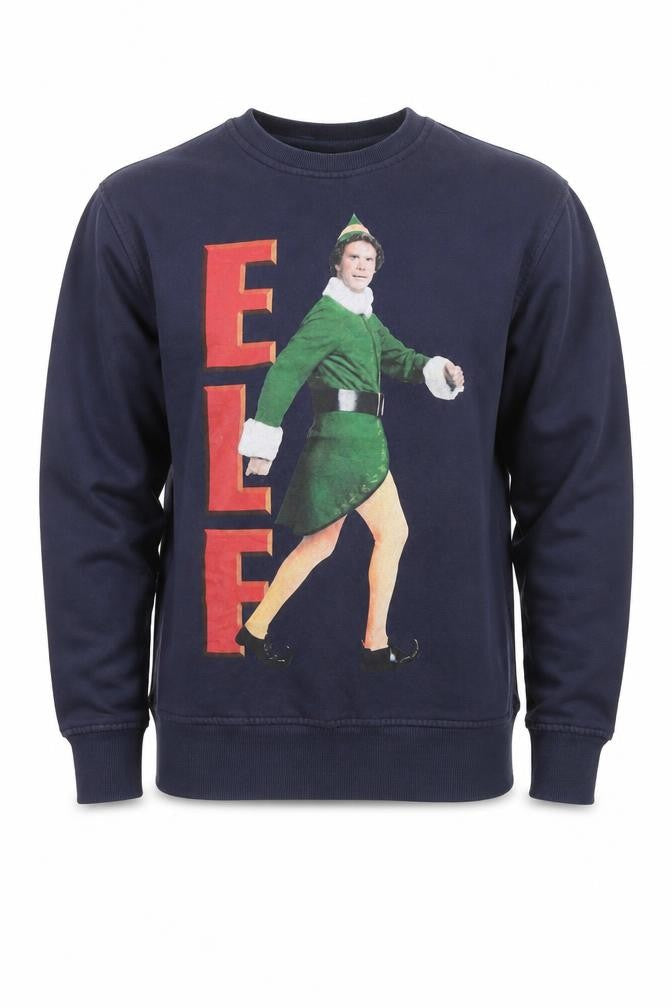 Elf Men's Blue Christmas Movie Graphic Sweatshirt Size S