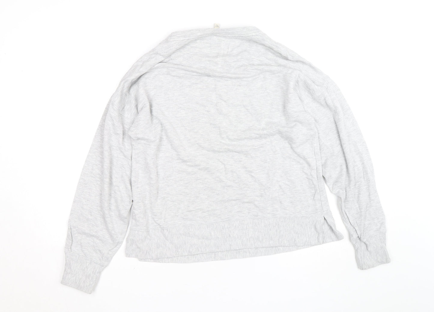Oasis Unisex Grey Embroidered Sequin C'Est Bon V-Neck Sweatshirt M