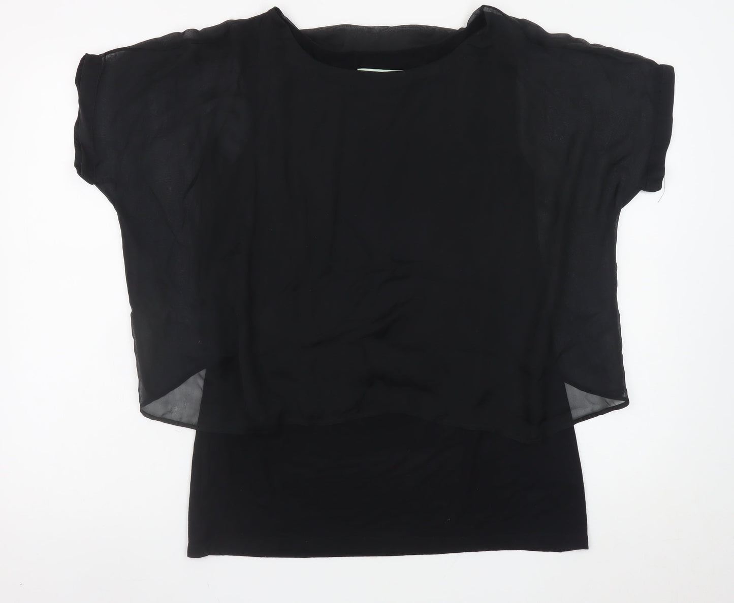 Carolyn Donnelly The Edit Womens Black Silk Chiffon Blouse Size 12