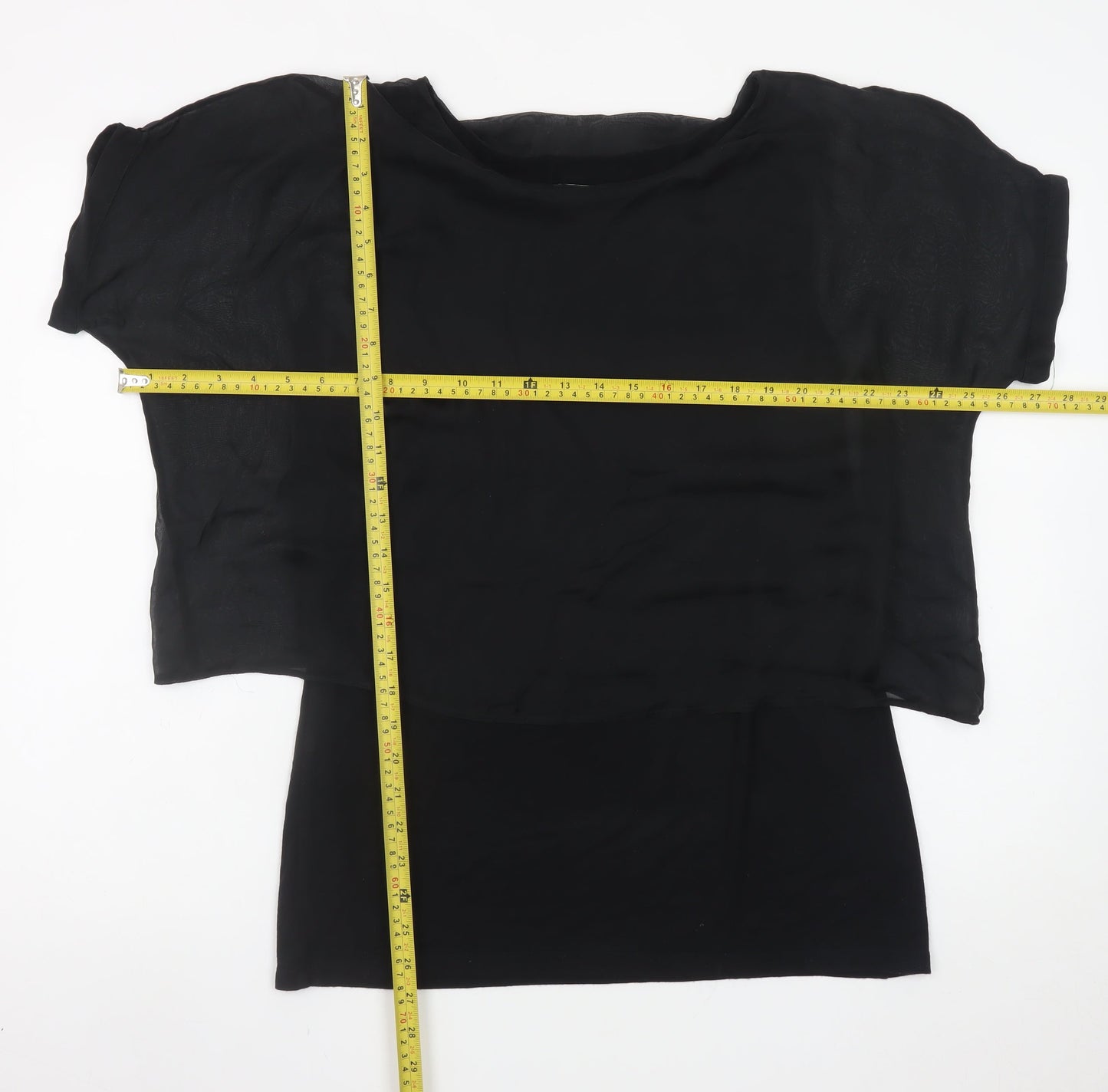Carolyn Donnelly The Edit Womens Black Silk Chiffon Blouse Size 12