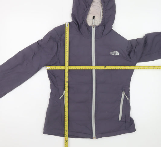 The North Face Women's Purple Hooded Puffer Jacket Size S