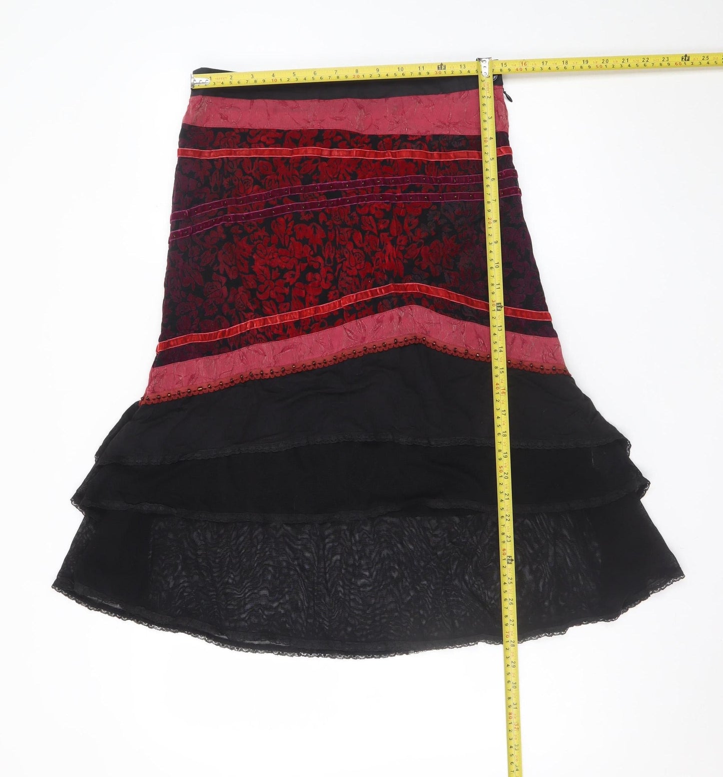 Sasha Womens Multicoloured Floral Flared Knee Length Skirt Size 12