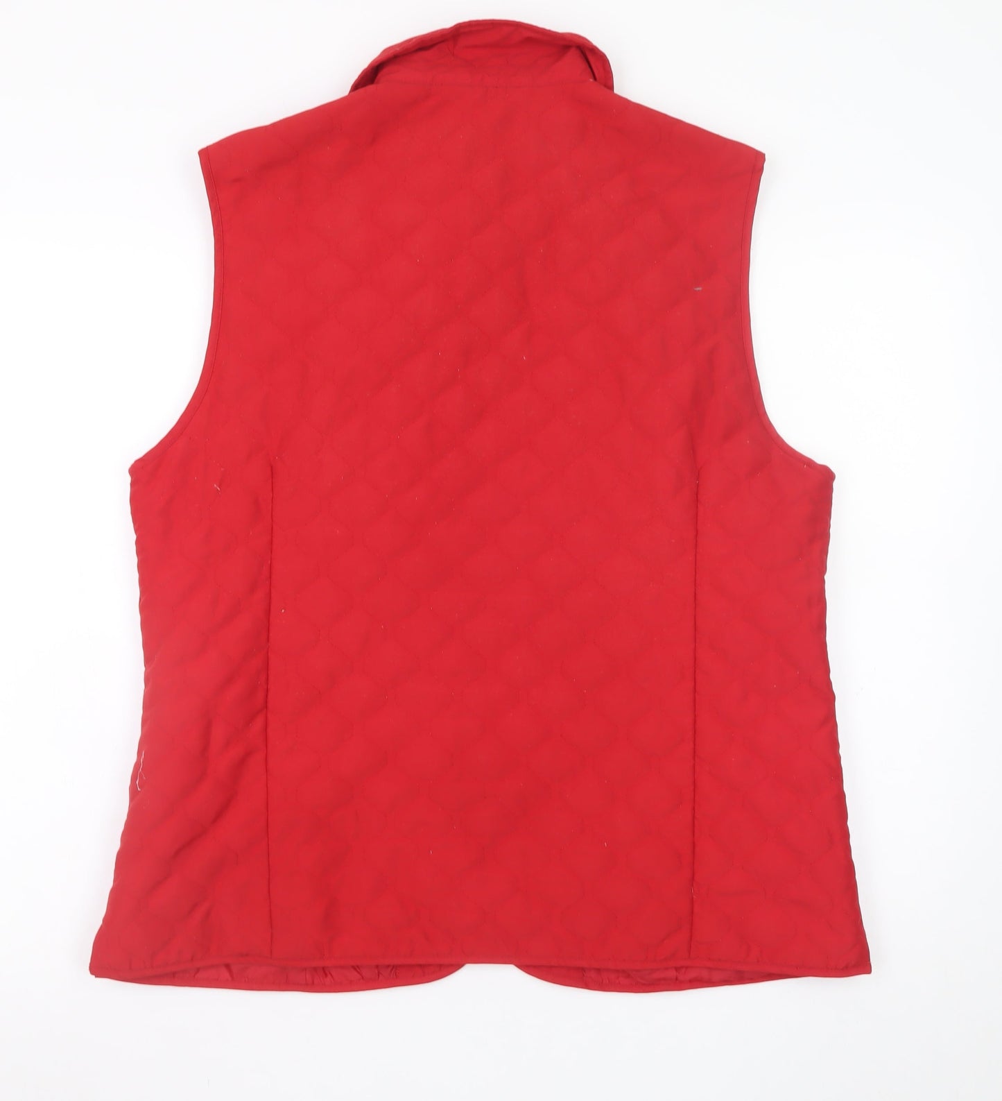 Clodagh Callaghan Women's Red Quilted Zip Waistcoat Size 18