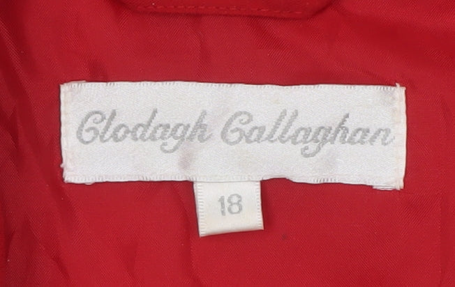 Clodagh Callaghan Women's Red Quilted Zip Waistcoat Size 18