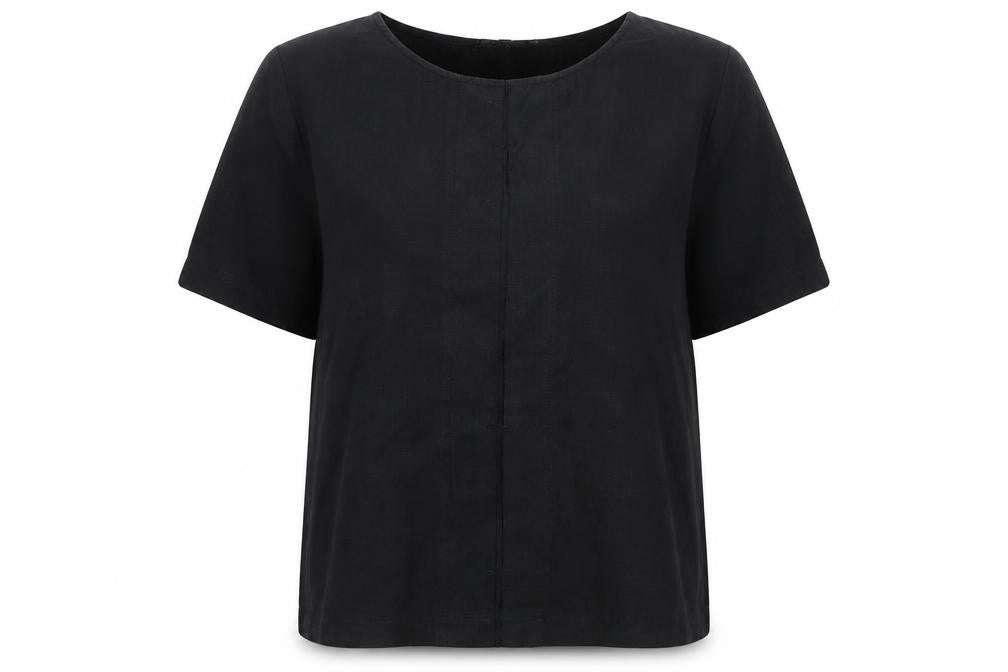 Carolyn Donnelly The Edit Women's Black Linen Blouse UK 10