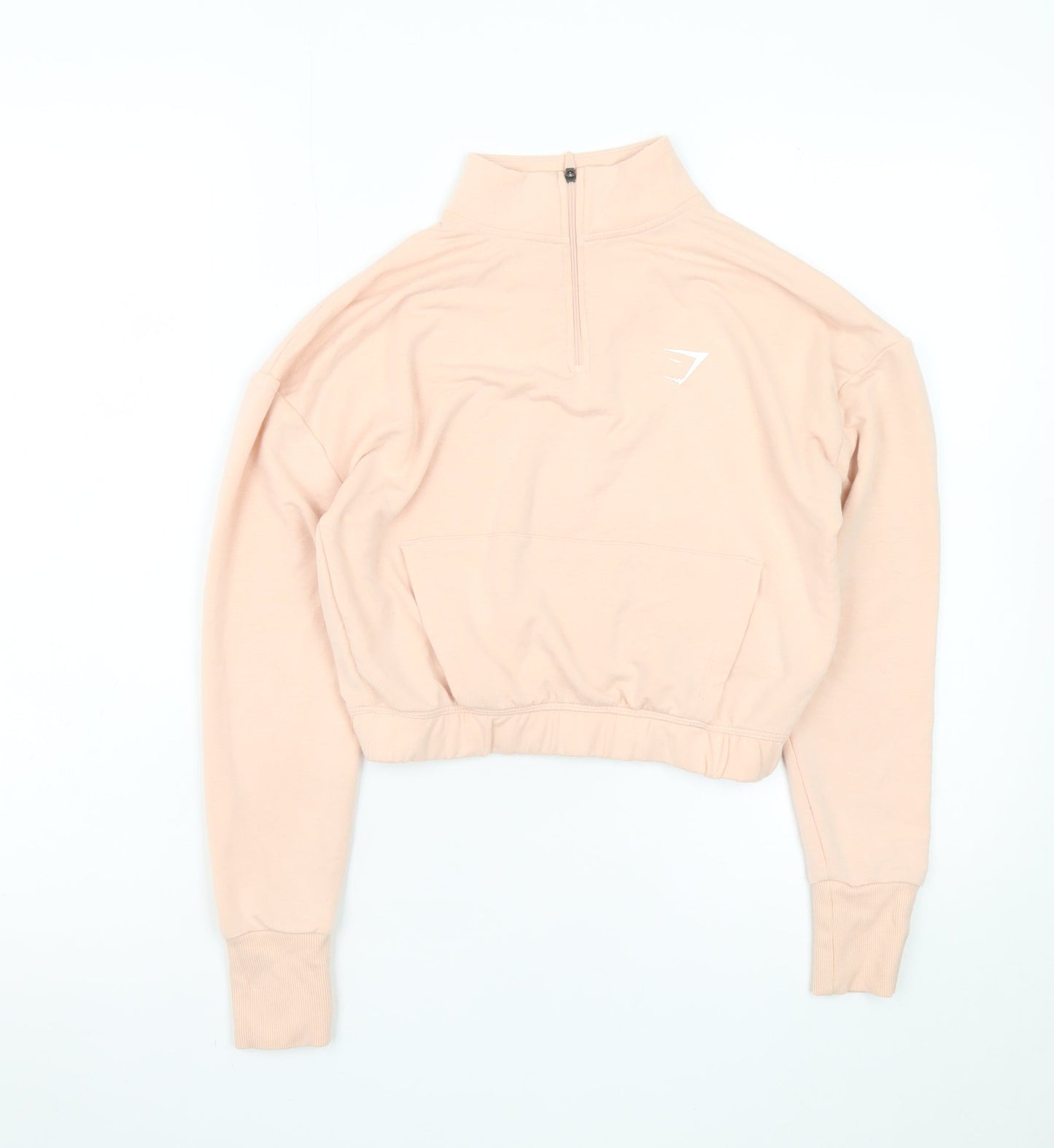 Gymshark Women’s Beige XS 1/4 Zip Cropped Sweatshirt
