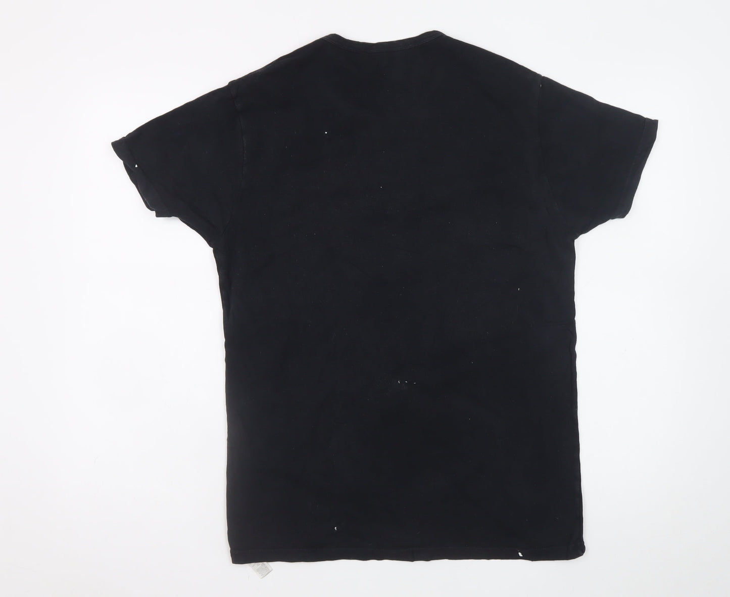 Emporio Armani Men Black L Crew Neck Cotton T-Shirt Logo Jersey