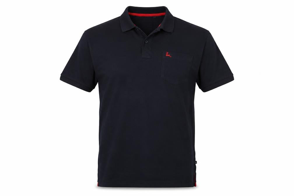 Parx Men's Black Cotton Polo Shirt M Short Sleeve Casual