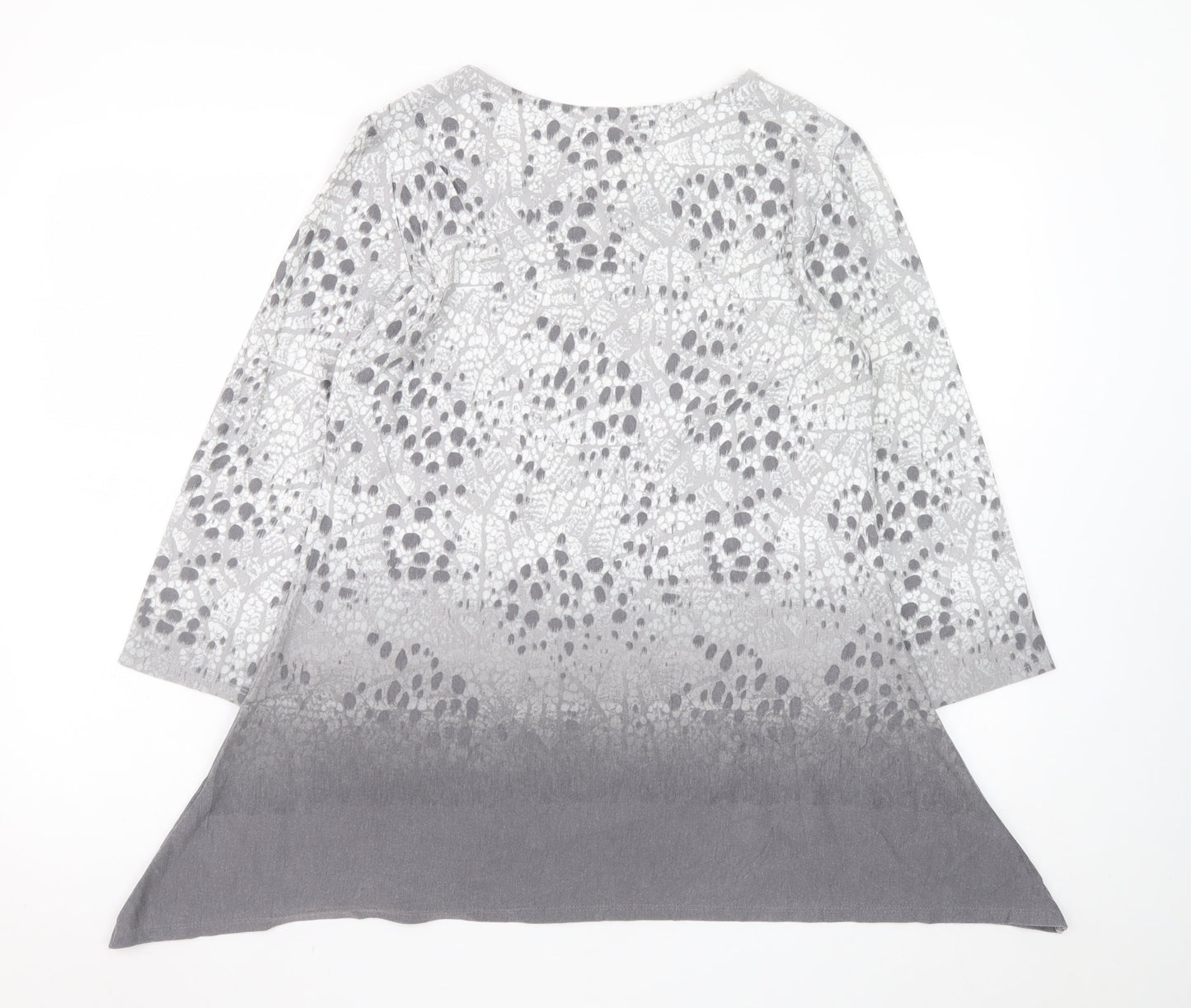 Ruby Rd. Women’s Grey Tunic Blouse Small 3/4 Sleeve Animal Print