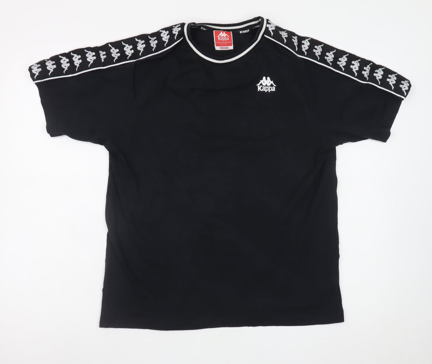 Kappa Men's Black Medium Crew Neck Short Sleeve Cotton T-Shirt