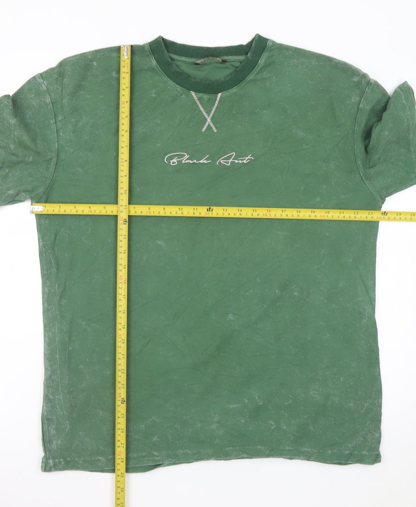Blank Art Men’s Green XL Crew Neck Retro Cotton T-Shirt