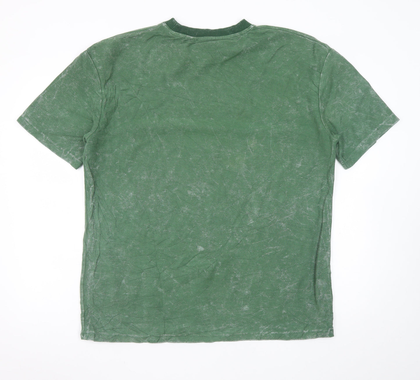 Blank Art Men’s Green XL Crew Neck Retro Cotton T-Shirt