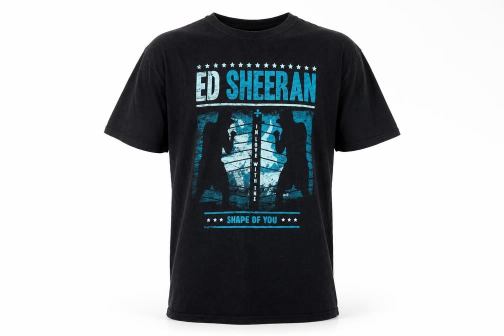 Primark Ed Sheeran Men's Black 2XL Graphic T-Shirt 2018 Shape of You