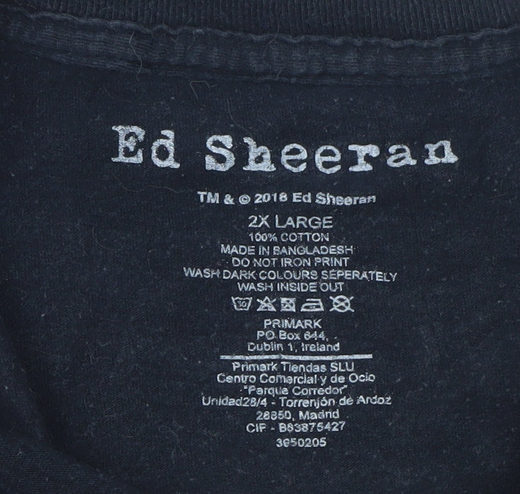 Primark Ed Sheeran Men's Black 2XL Graphic T-Shirt 2018 Shape of You