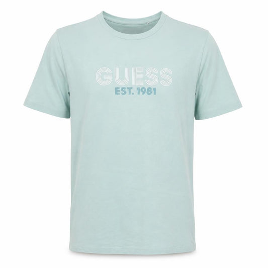 Guess Eco Men’s Mint Green Slim Fit Cotton Blend T-Shirt M