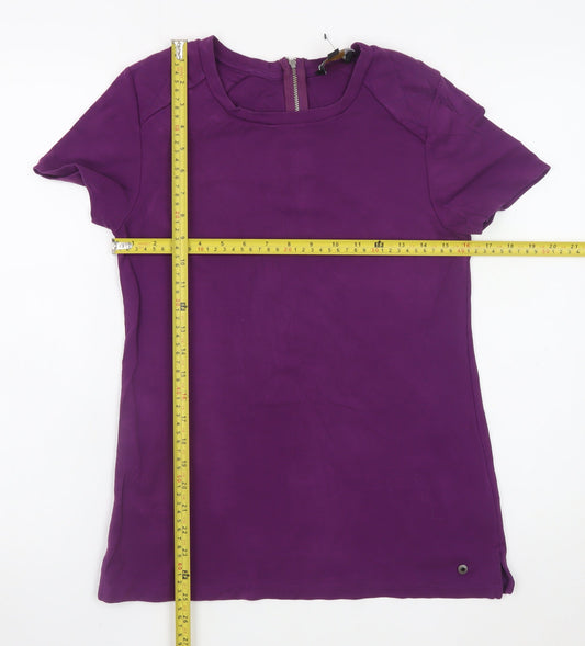 Barbour Women Purple Short Sleeve Crew Neck T-Shirt Size 10