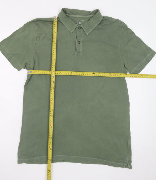 GAP Men's Green Short Sleeve Cotton Polo Shirt Size M