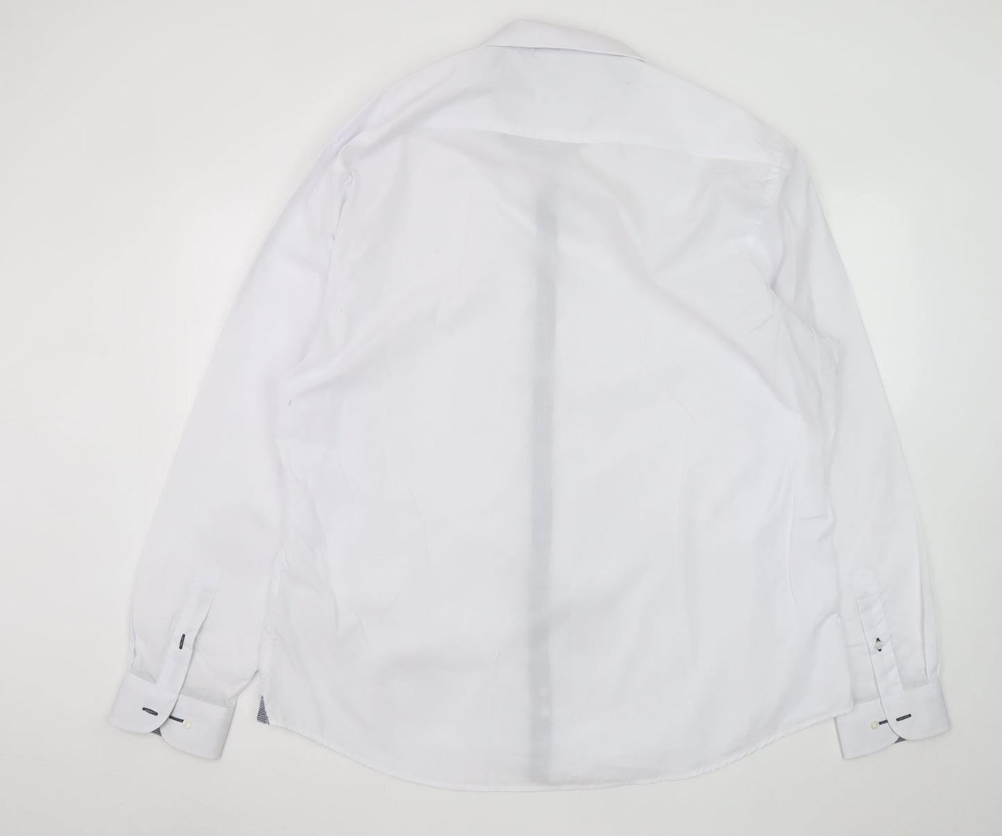 White Label Men's White Tapered Formal Dress Shirt 18.5/47 Long Sleeve