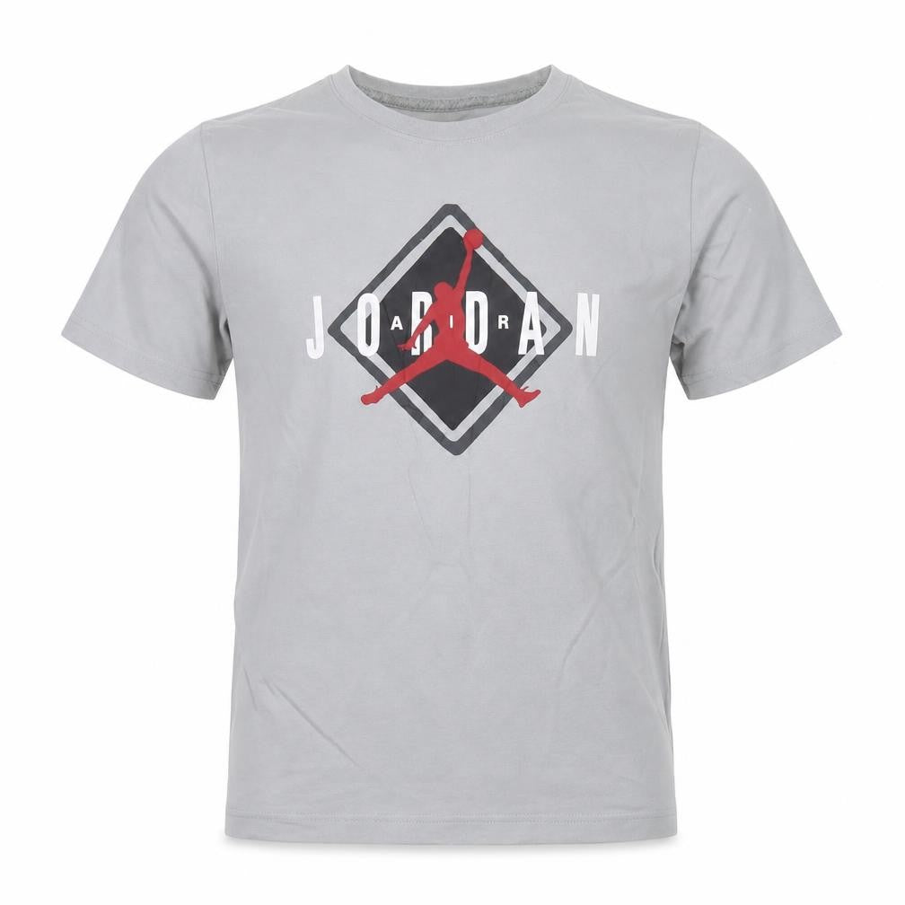 Jordan Boys Grey 12-13 Years Sports Graphic Cotton T-Shirt