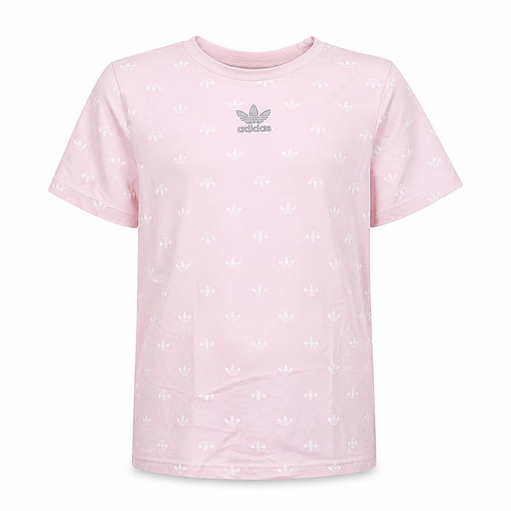 Adidas Girls Pink Logo T-Shirt 11-12 Years Cotton Short Sleeve Casual Top