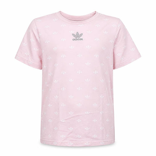Adidas Girls Pink Logo T-Shirt 11-12 Years Cotton Short Sleeve Casual Top