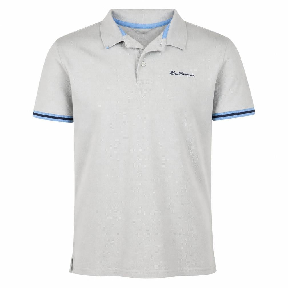 Ben Sherman Boys Grey Cotton Polo Shirt 12-13 Years Short Sleeve Logo