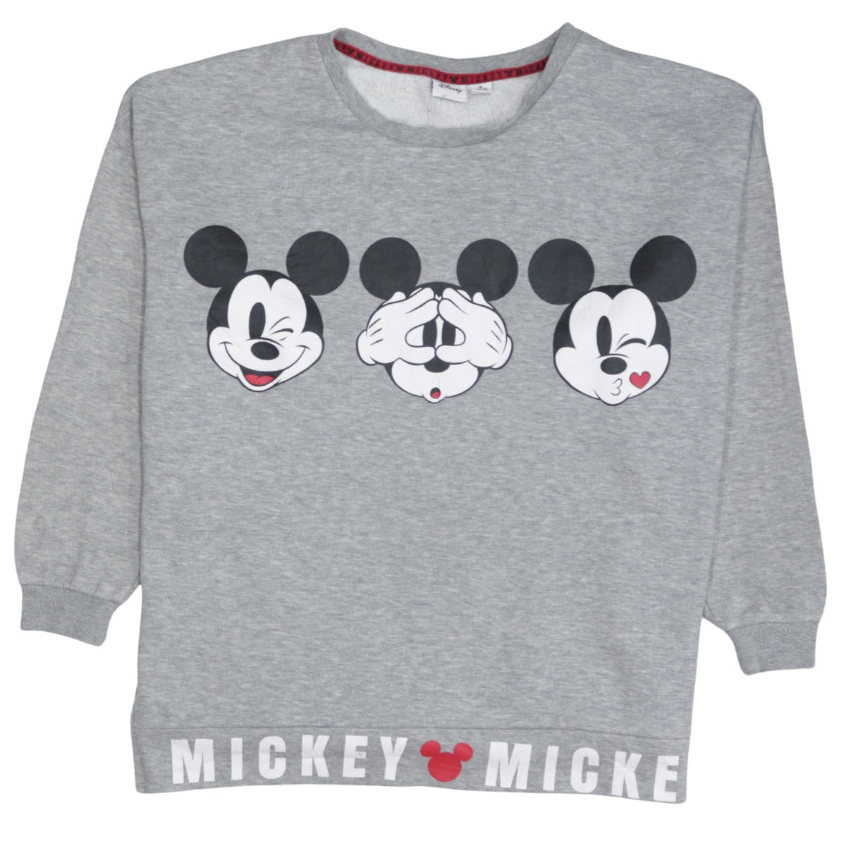 Disney Women's Grey Mickey Mouse Pullover Sweatshirt Size M