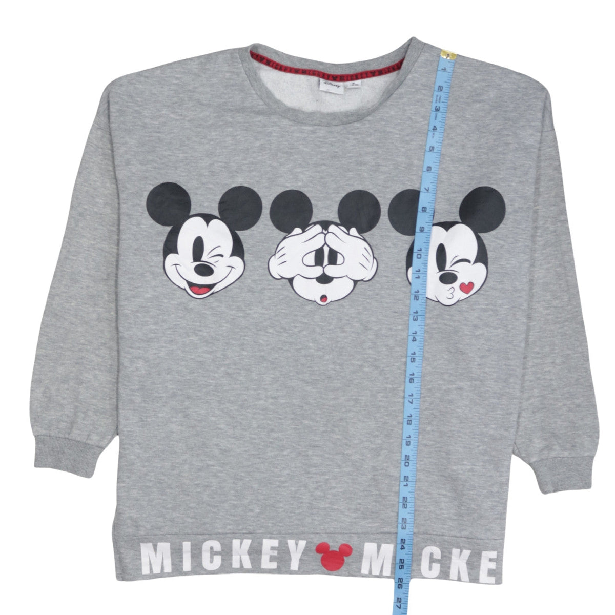 Disney Women's Grey Mickey Mouse Pullover Sweatshirt Size M