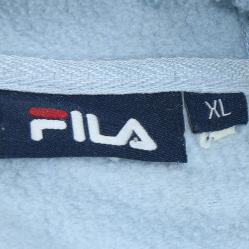 Fila Women Light Blue Pullover Hoodie XL Cotton Blend Logo