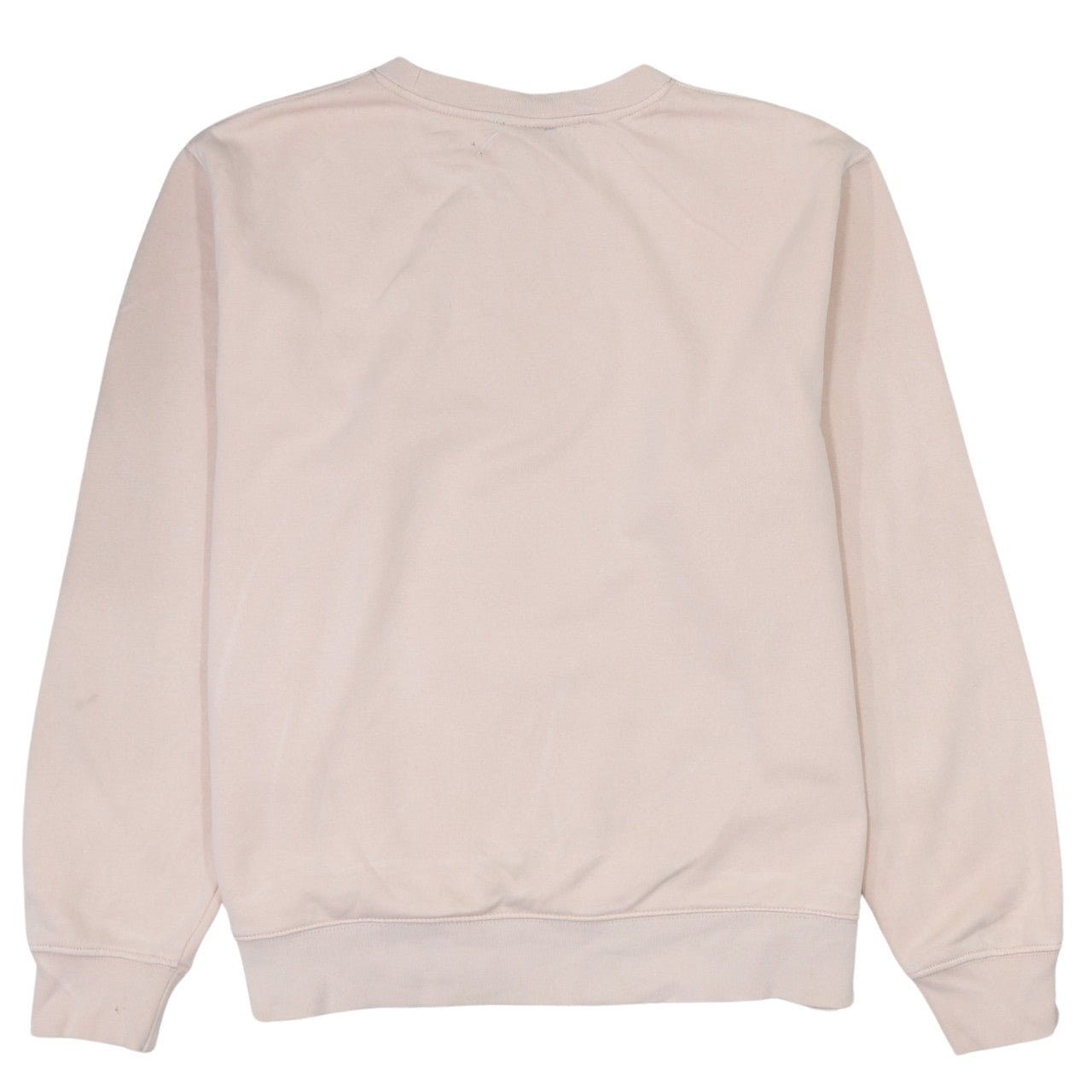 Nike Women Beige Cotton Pullover Sweatshirt M Crew Neck Logo