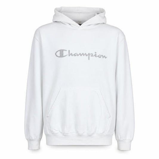 Champion Men's White Pullover Hoodie L Logo Sportswear