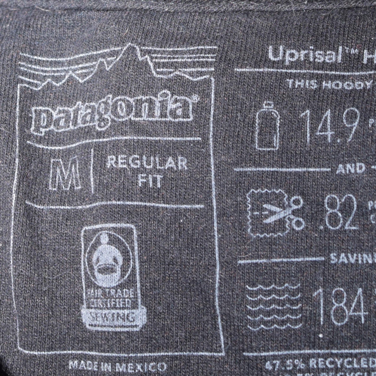 Patagonia Men's Black Regular Fit Logo Pullover Hoodie M