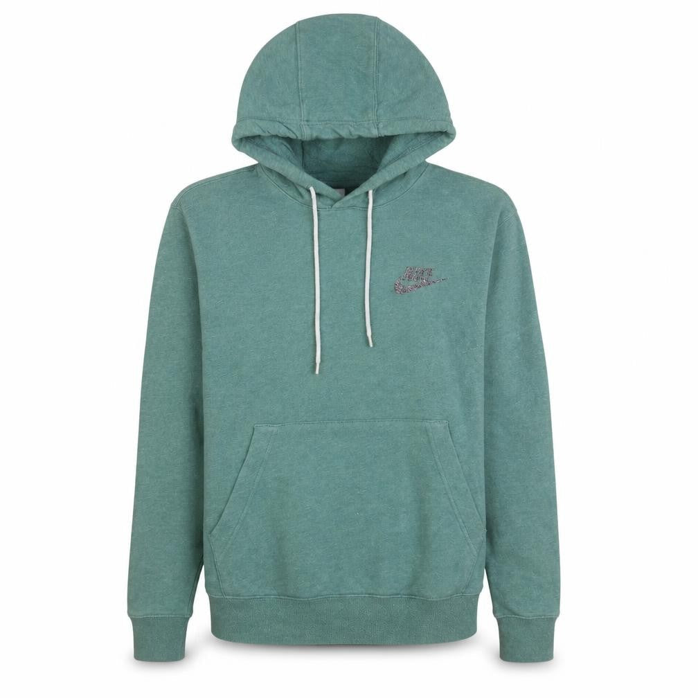Nike Women Green Small Pullover Hoodie 80% Cotton Logo Front