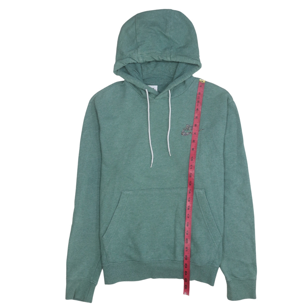 Nike Women Green Small Pullover Hoodie 80% Cotton Logo Front