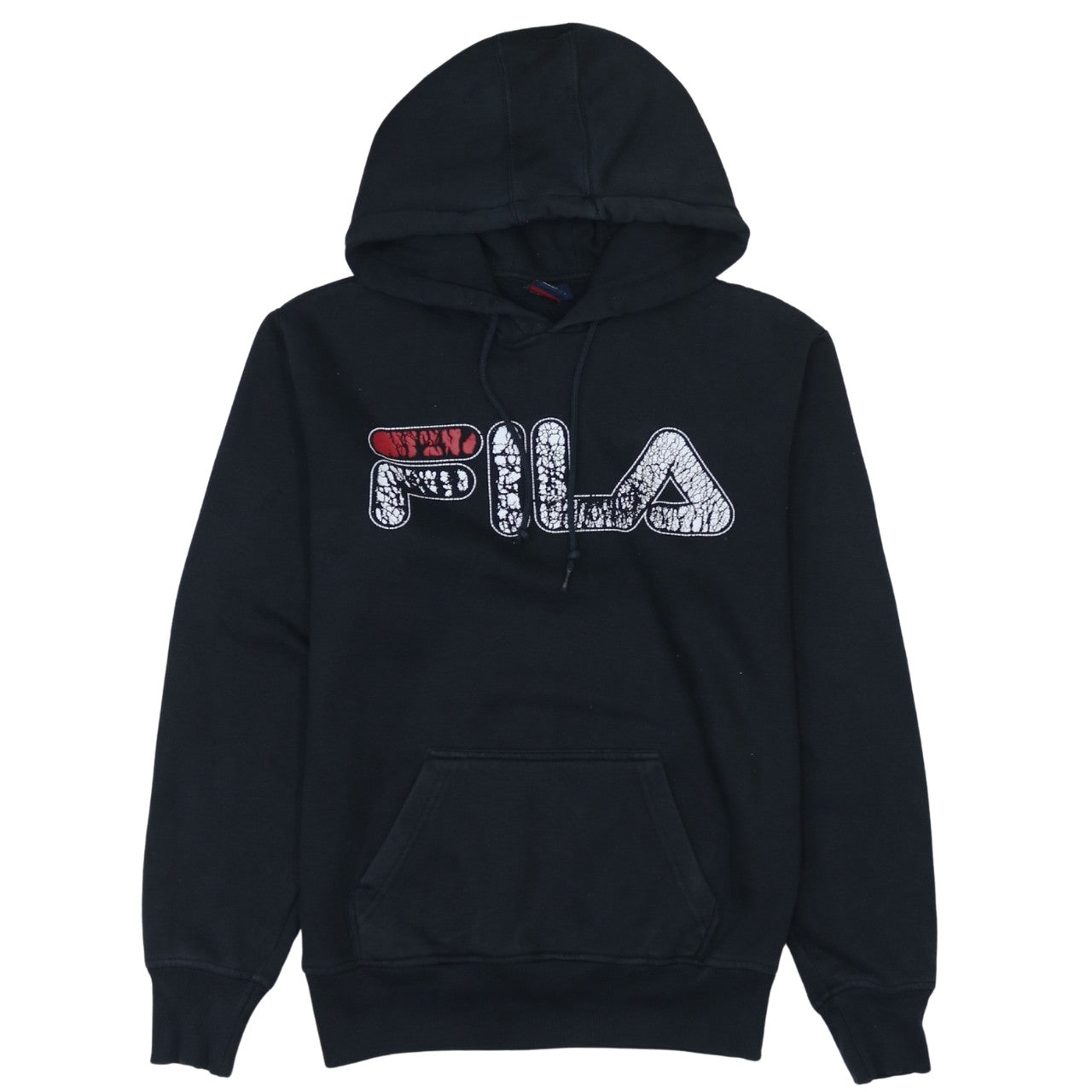 FILA Men's Black Small Pullover Hoodie Graphic Logo Sweatshirt