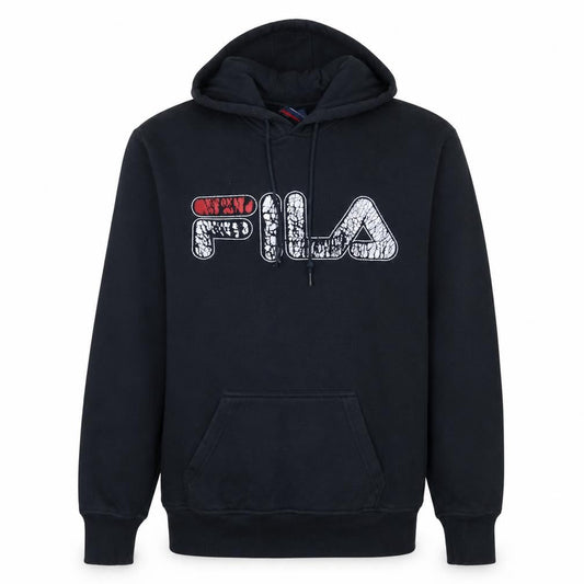 FILA Men's Black Small Pullover Hoodie Graphic Logo Sweatshirt