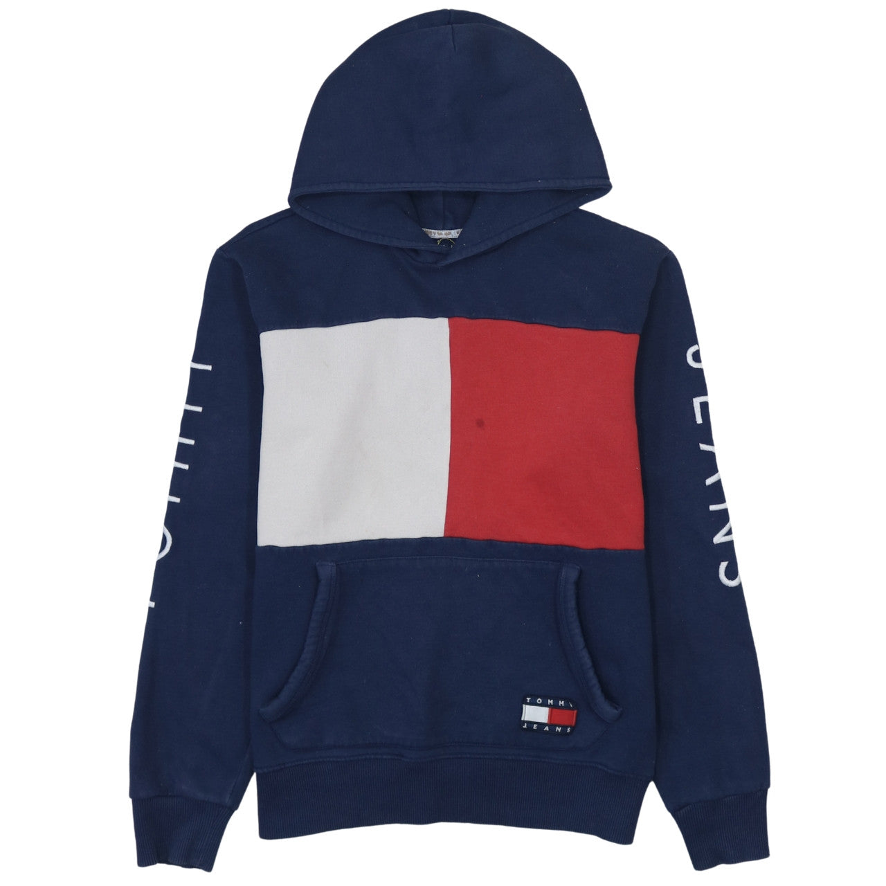 Tommy Jeans Men’s Blue M Pullover Hoodie Logo Graphic Cotton Blend