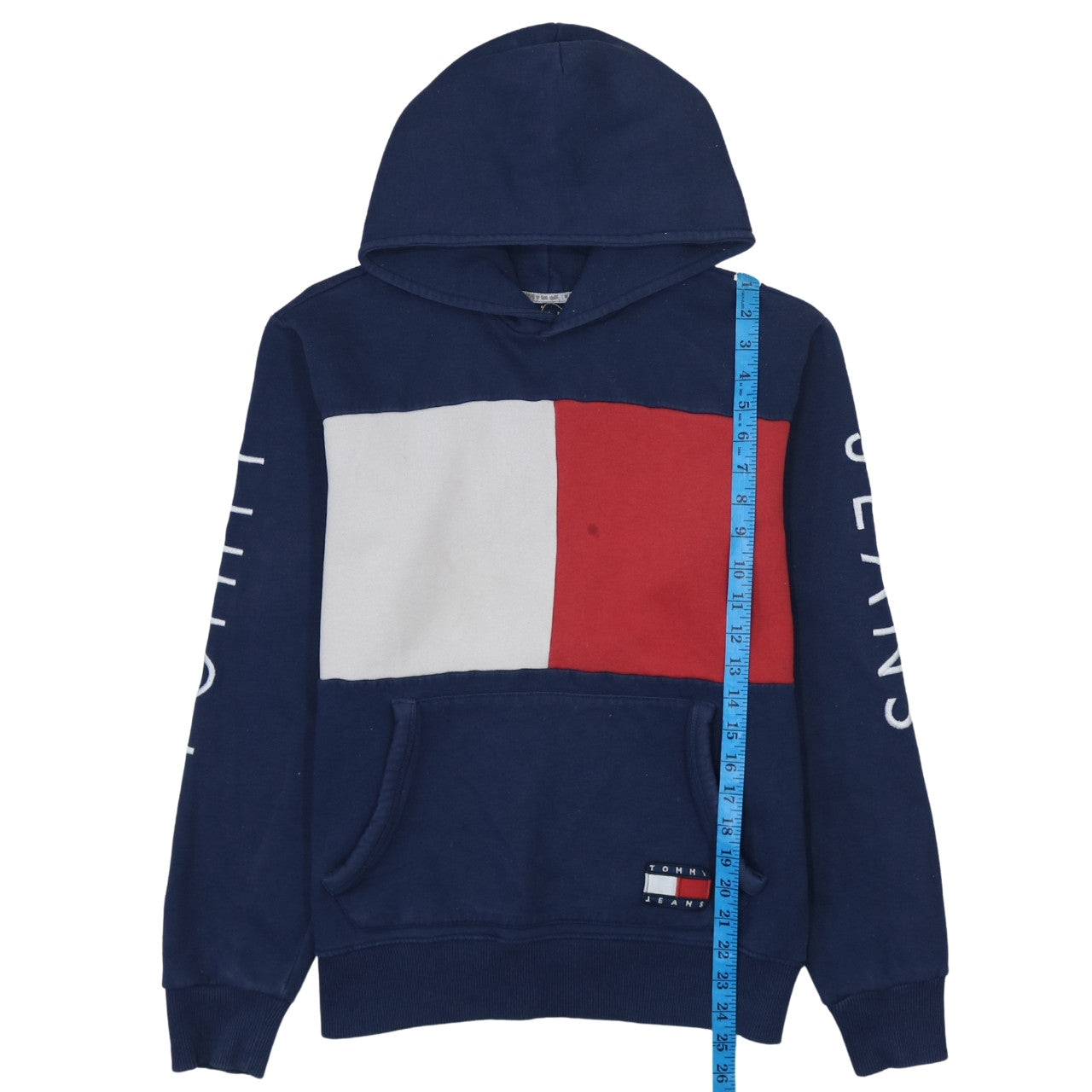 Tommy Jeans Men’s Blue M Pullover Hoodie Logo Graphic Cotton Blend