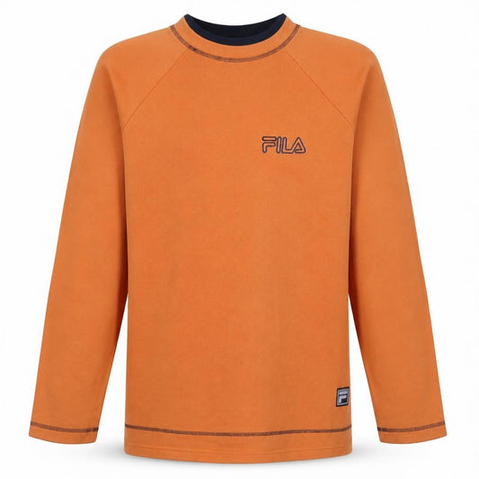 FILA Men's Orange Long Sleeve Pullover Sweatshirt L