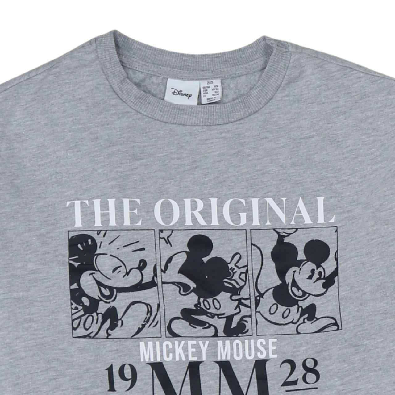 Primark Cares Women Grey Mickey Mouse Pullover Sweatshirt 2XS