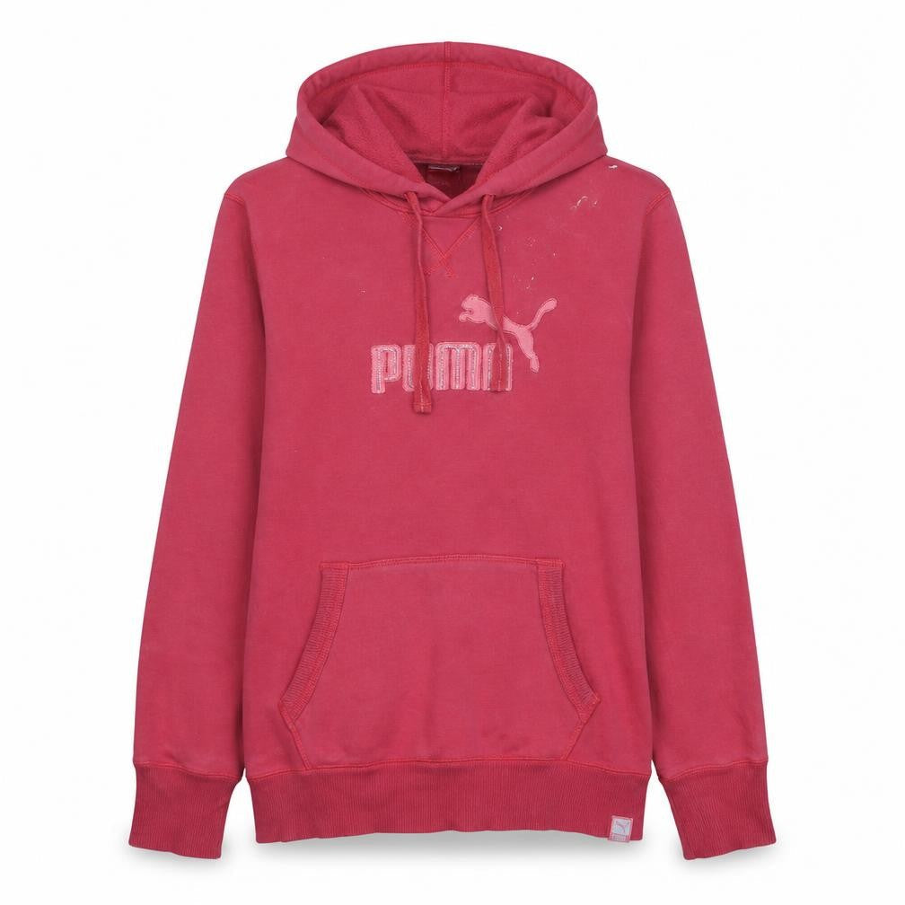 Puma Womens Pink Pullover Hoodie XL UK 16 Logo Graphic Sporty Sweatshirt