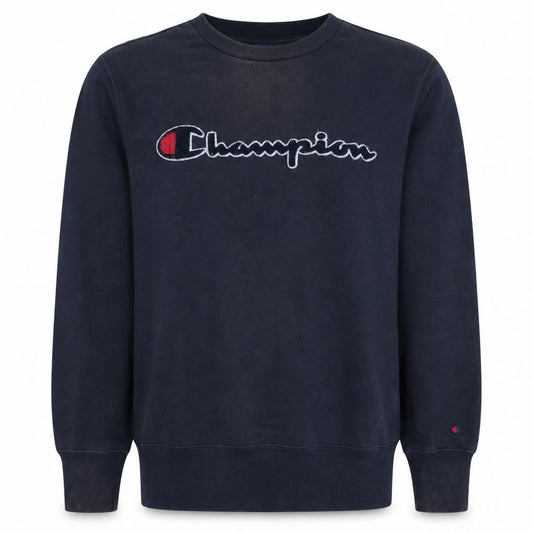 Champion Men's Blue Small Pullover Sweatshirt Crew Neck Embroidered Logo