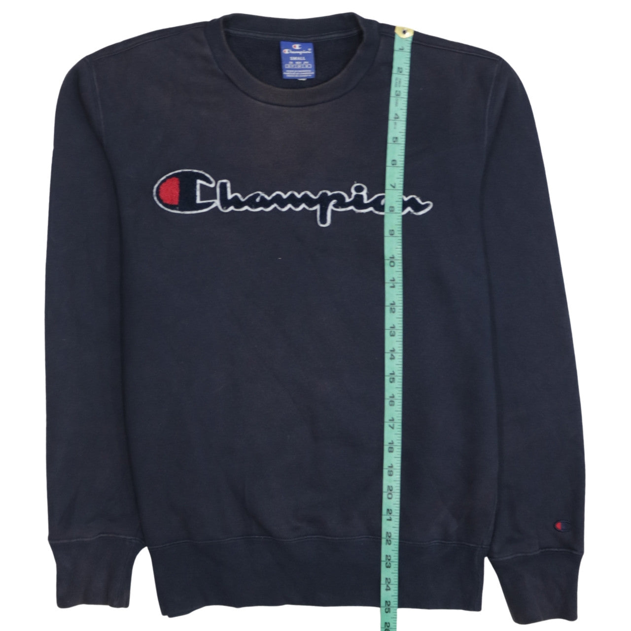 Champion Men's Blue Small Pullover Sweatshirt Crew Neck Embroidered Logo