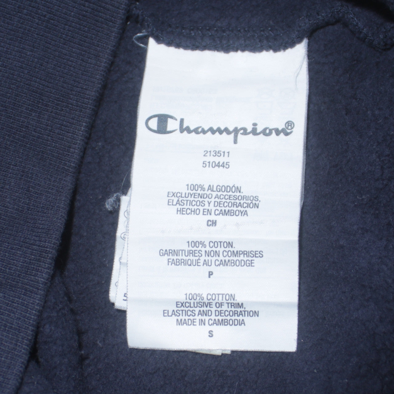 Champion Men's Blue Small Pullover Sweatshirt Crew Neck Embroidered Logo