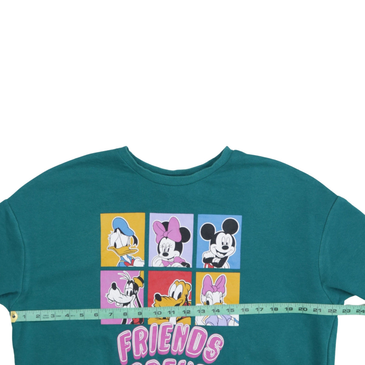 Disney C&A Womens Green Friends Forever Sweatshirt L Mickey Minnie