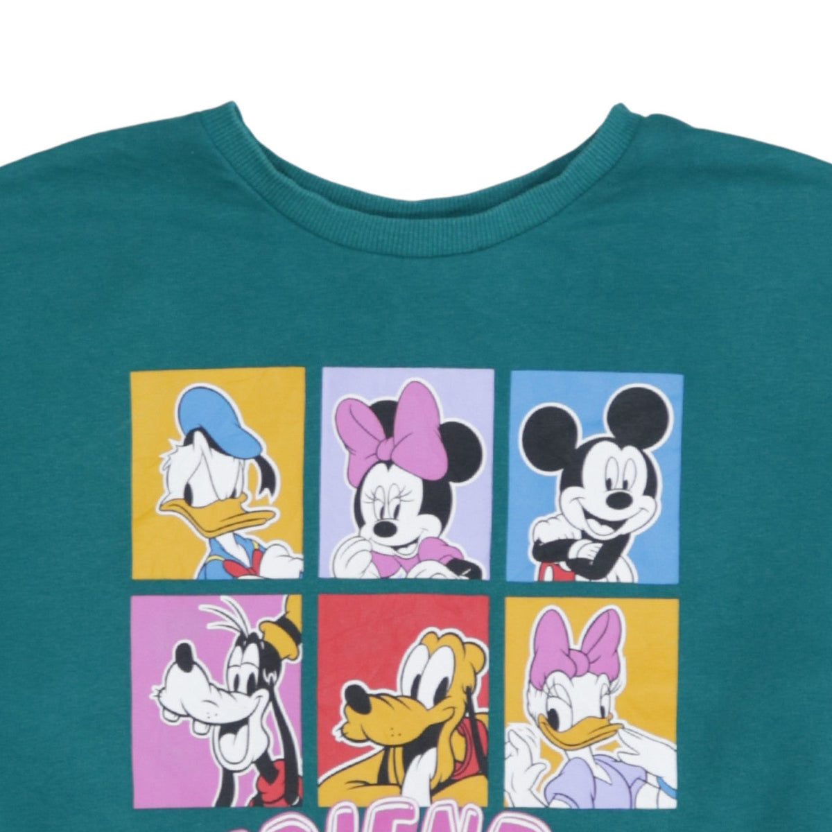 Disney C&A Womens Green Friends Forever Sweatshirt L Mickey Minnie