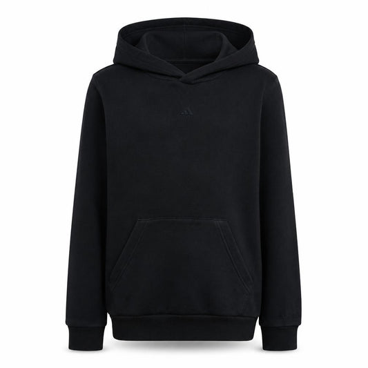 Adidas Boys Black Pullover Hoodie Size 13-14 Years Cotton Blend