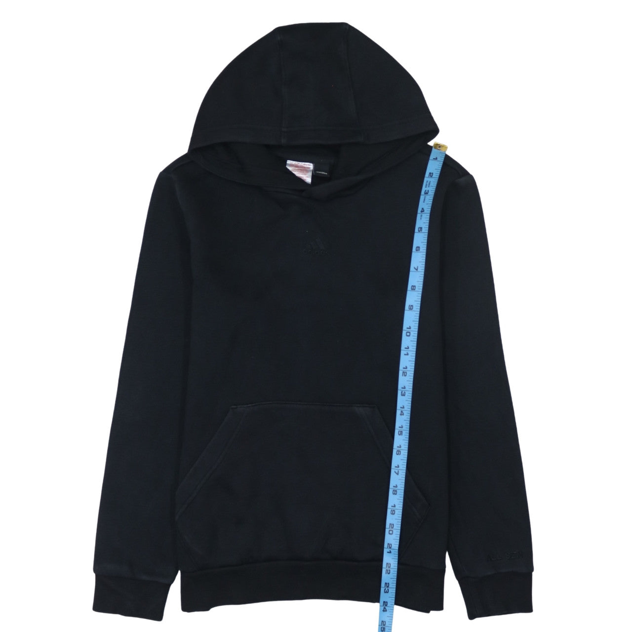 Adidas Boys Black Pullover Hoodie Size 13-14 Years Cotton Blend