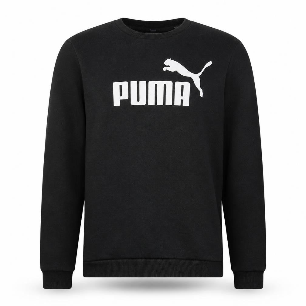 Puma Men's Black M Crew Neck Logo Pullover Sweatshirt