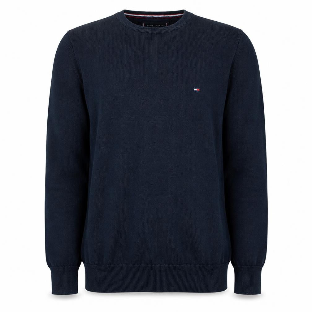 Tommy Hilfiger Men's Blue Cotton Crew Neck Jumper Size M